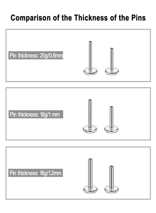 FANSING 4 Pointed Star Earrings Threadless Earrings for Women 16 Gauge Cartilage Earring Surgical Steel Piercing Stud 16g Push Pin Labret Jewelry - Image 3