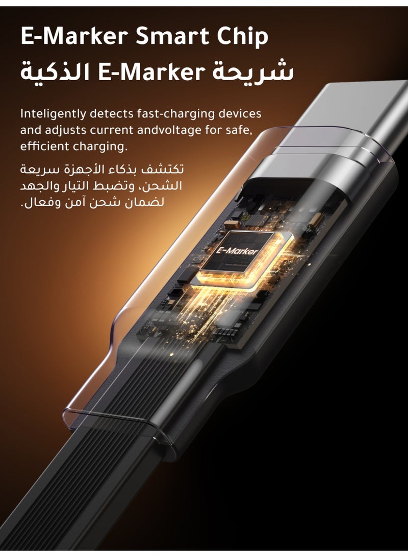 يو جرين كابل تايب سي قابل للسحب 100W، كابل شحن سريع يو إس بي تايب سي، 4 مستويات ضبط حتى 1 متر، حجم صغير ومحمول، سهل التخزين دون تشابك، متوافق مع آيفون 17 و16 برو ماكس، جالاكسي S25 وS24 الترا - Image 5