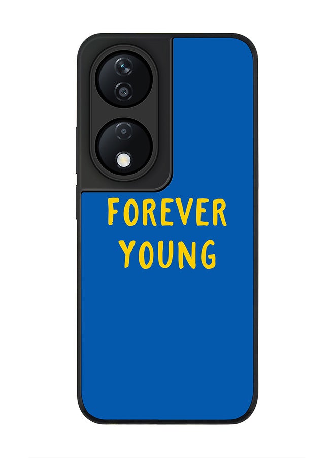 Stylizedd Rugged Black Edge Case for Honor X7b, Slim fit Soft Case Flexible Rubber Edges Anti Drop TPU Gel Thin Cover -  Forever young - Image 1