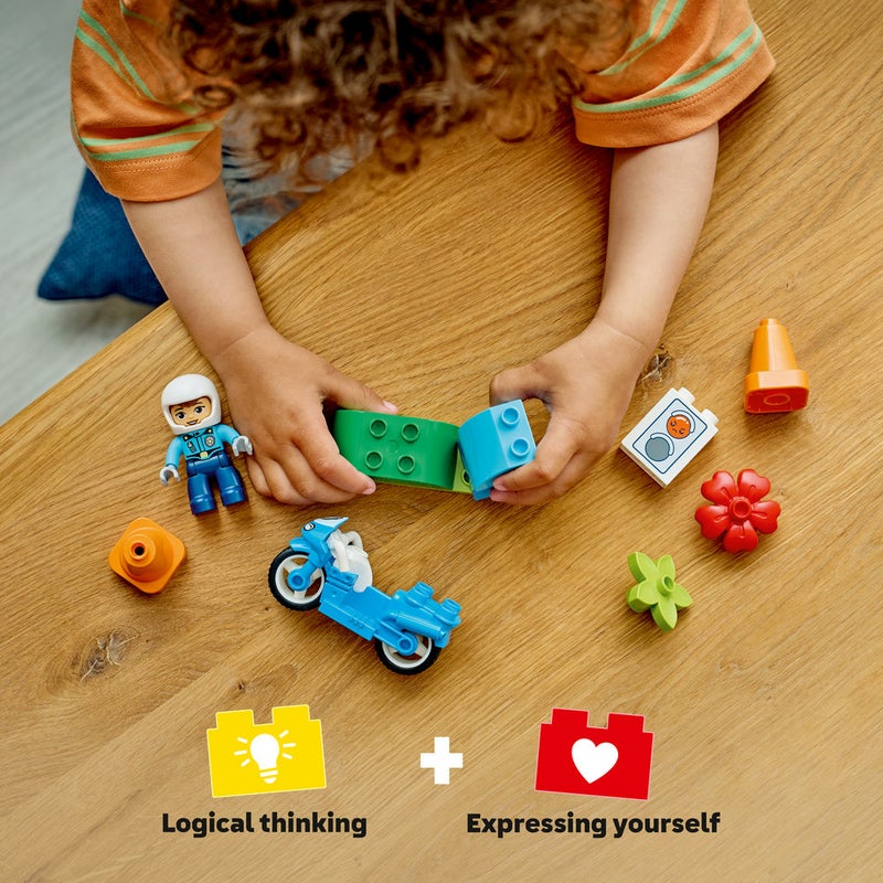 ليغو مجموعة لعب دراجة الشرطة الزرقاء من ليغو® DUPLO® Town - لعبة تعلّم المركبات للدارجين - 10471 - Image 4