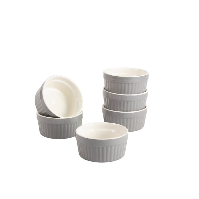 10 Strawberry Street Roma 4oz Ramekin Set of 6 Gray