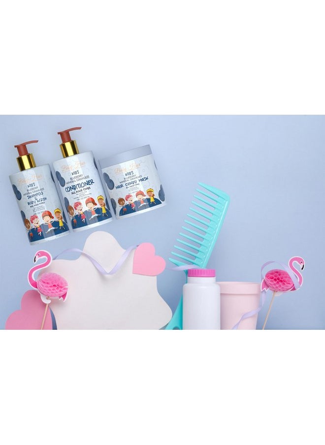 Baby Hair - Baby Hair - Blueberry Mineral Toddler Shampoo/Body Wash, Conditioner, and Hair Mask Set, Sulfate-Free Shampoo and Conditioner with Strawberry & Blueberry Oil, Detangling Shampoo for Kids, 10 fl.oz. - Image 1