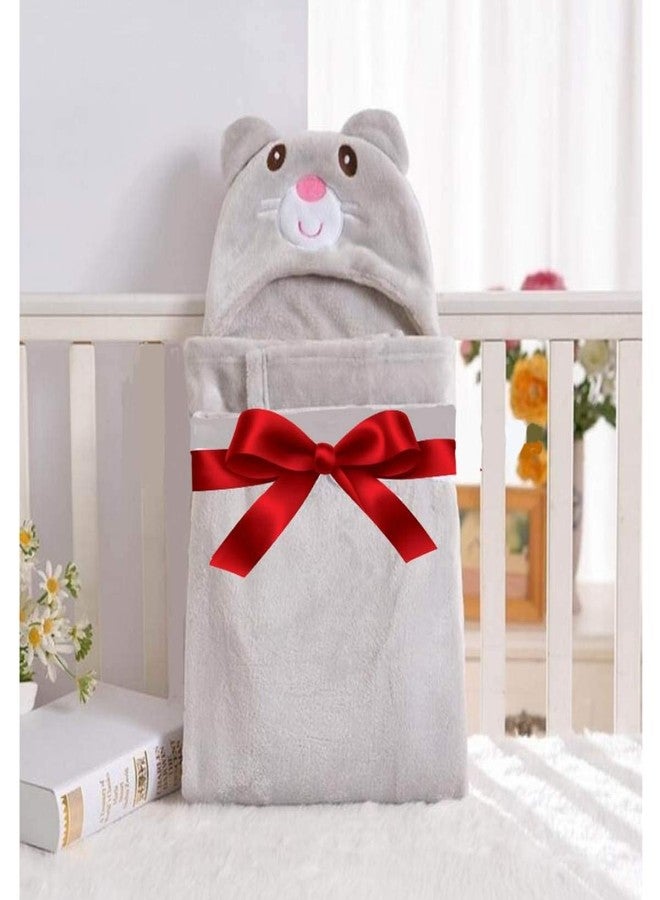 Swissberry Newborn Pack of Hooded Baby Towel for Baby Boys and Girls, 0-6 Months, L 80 cm x B 80 cm, Grey Mouse - Image 2