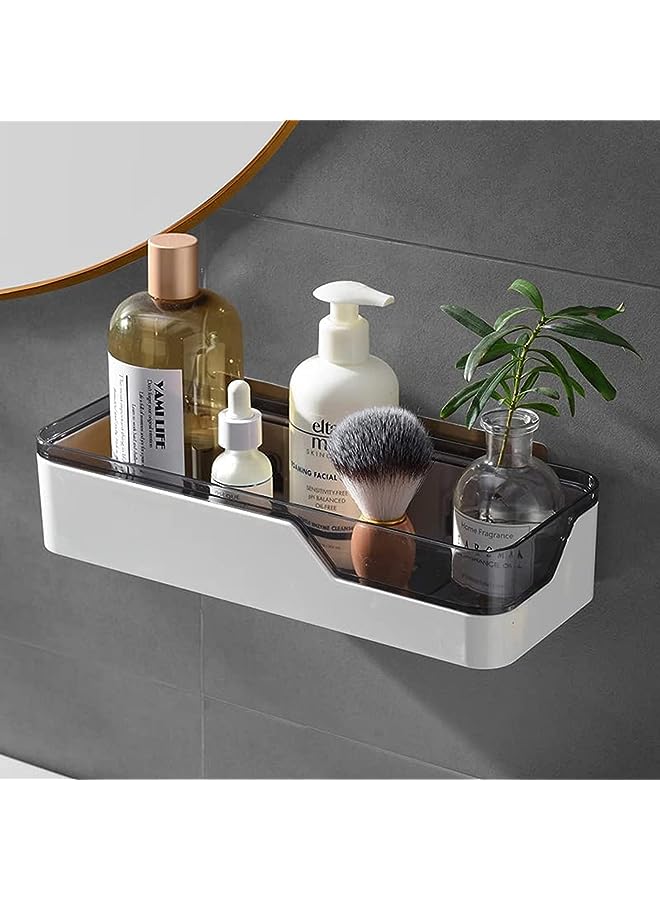 Raxoom Adhesive Bathroom Shelf Bath Organizer + Adhesive Soap Tray, No Drilling Bathroom & Kitchen Organizer, Wall Mounted Storage Shelf, Accessories Organizes shower caddy,1Pc Shelf + 1Pc Soap Tray - Image 1