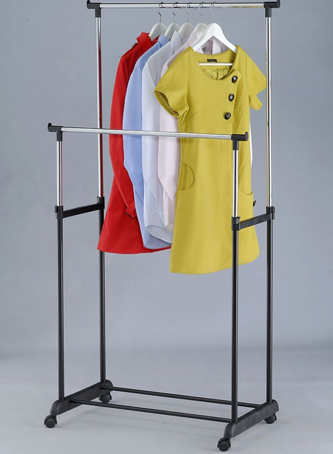 Leostar Double Pole Clothes Hanger Black/Sliver 84.5 x 43cm - Image 5