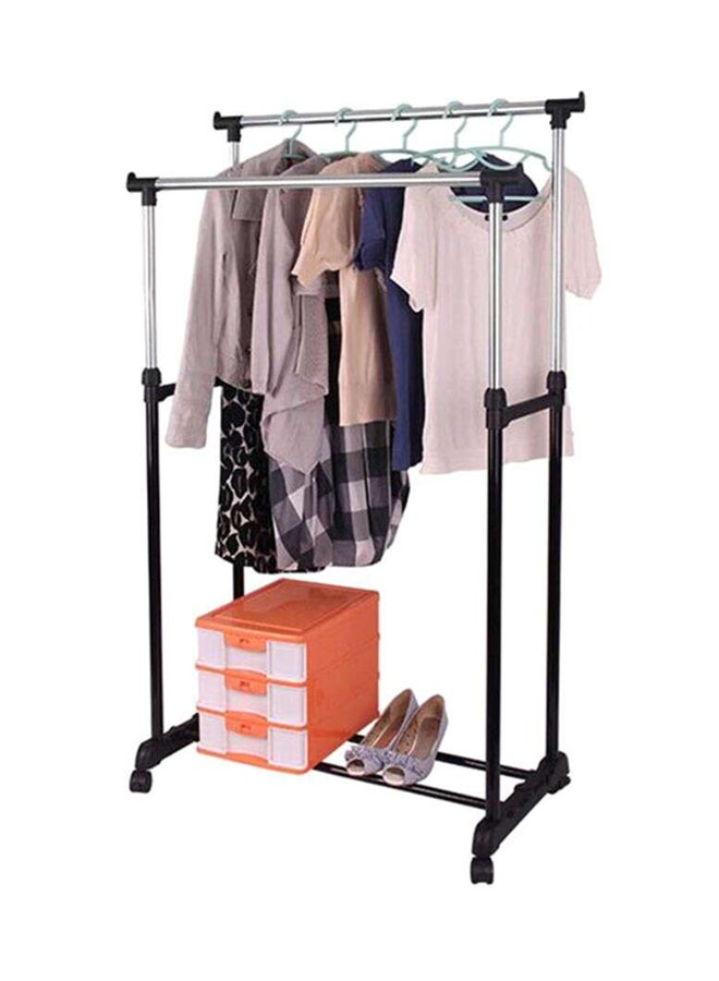 Leostar Double Pole Clothes Hanger Black/Sliver 84.5 x 43cm - Image 4