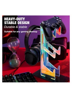 KASTWAVE حامل وحدة تحكم عالمي ثلاثي الطبقات وحامل سماعة رأس لجهاز PS5 وXbox ONE وSTEAM، حامل وحدة تحكم ملحقات الألعاب، قم ببناء حصون لعبتك  - Image 2