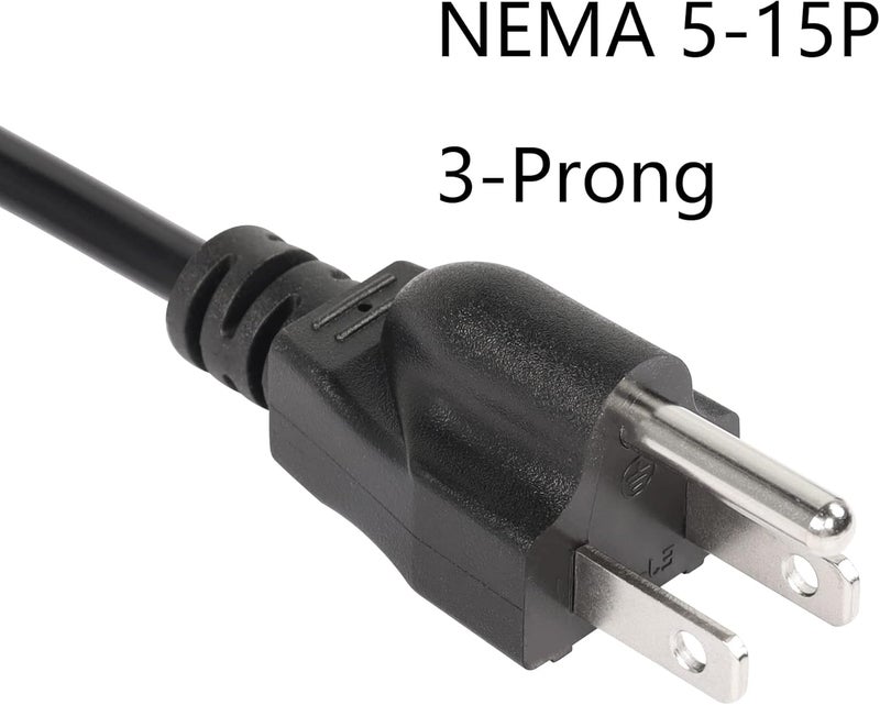CERRXIAN 492FT 18AWG Left Angle 3 Prong Computer Power Cord NEMA 515P to 90 Degree IEC 320 C13 Monitor TV Replacement Power Supply Cable 10A125V for Computer Scanners PrintersL Black - Image 2