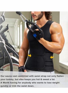 KASTWAVE Men Waist Trainer Vest, Sauna Vest for Men, Zipper Neoprene Sauna Sweat Suit Tank, Top Workout （ L ）  - Image 5
