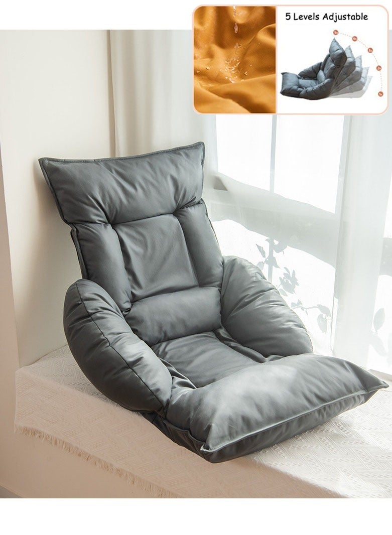 VUCATIN Folding Floor Chair Leisure Sofa Folding Single Back Sofa Cushion Multi-angle Adjustable Cushion Sleeper Bed Suitable Removable and Washable Sofa for Tatami 60x75x127 cm - Image 1