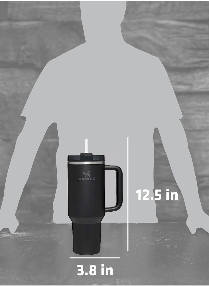 Stanley Stanley Quencher H2.0 Flow State 40oz Black Stainless Steel Vacuum Insulated Tumbler with Lid, Straw and 3 Straw Stoppers for Water and Iced Tea, Cold Retention in Pack of 1 & 2  - Image 3
