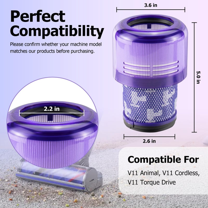 Improvedhand Filter Replacements for V11 Animal, V11 Torque Drive Detect Cordless Vacuum, Replace Part # 970013-02 (3Pack) - Image 2