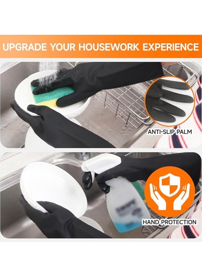 Generic Thick Rubber Cleaning Gloves,  Black Rubber Gloves for Dishwashing, Non-Slip Kitchen Gloves for Washing Dishes, Cleaning Gloves, Waterproof (L)  - Image 4