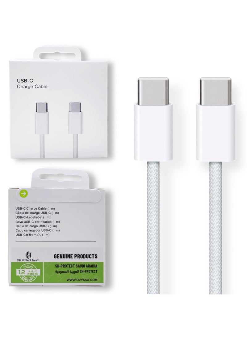 SH PROTECT TOUCH Original USB C To USB C Charging Cable 60W [MFi Certified]PD 3A C To C Fast Charging, for iPhone 16/15/Plus/Pro/Pro Max, MacBook Pro/Air, iPad Pro/Air/mini, galaxy S24/S23/S24, Pixel, and More  - Image 1