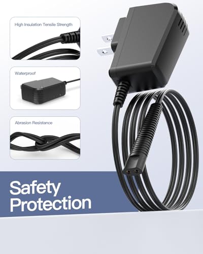 Superer شاحن بطول 5 أقدام مناسب لآلة حلاقة براون سلسلة 9 7 5 3 1، 310s 3040s 9577cc 9517s 7085cc كابل شحن 12 فولت لآلة الحلاقة الكهربائية براون S3 S5 S7 S9، محول طاقة جداري بديل - Image 3