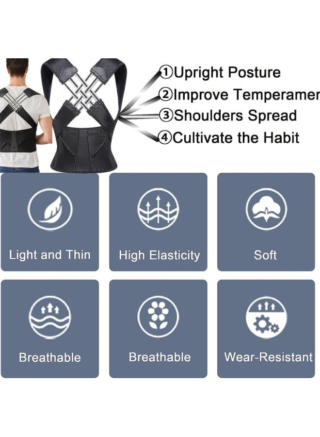 FDTY مصحح الوضع للرجال والنساء، دعامة ظهر قابلة للتعديل، مصحح استقامة الظهر، تصحيح الحدب، دعامة العمود الفقري - Image 3