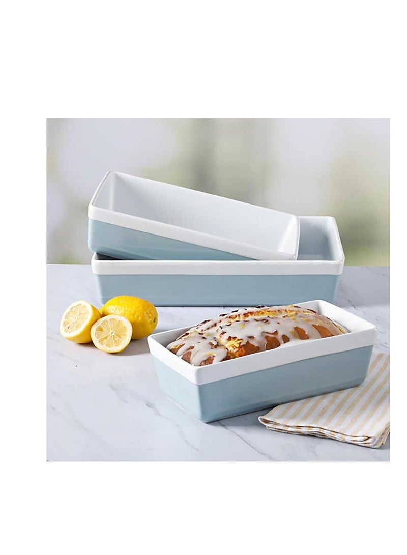 Martha stewart MARTHA STEWART 3 Piece Oven to Table Stoneware Bakeware, Baking Dish & Casserole Set - Dusty Blue  - Image 4