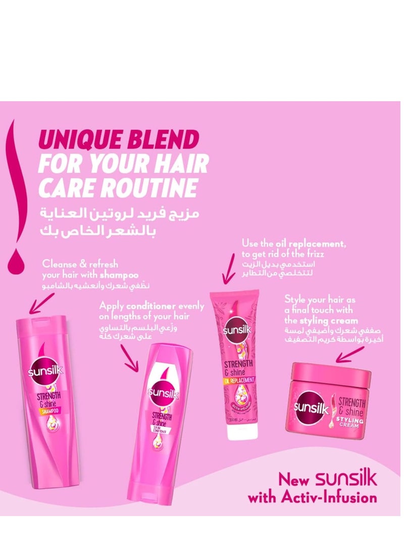 Sunsilk شامبو سنسيلك، للشعر الضعيف والباهت، القوة واللمعان، مع بروفيتامين B5، أرجينين وزيت جوز الهند، 2 × 350 مل - Image 4