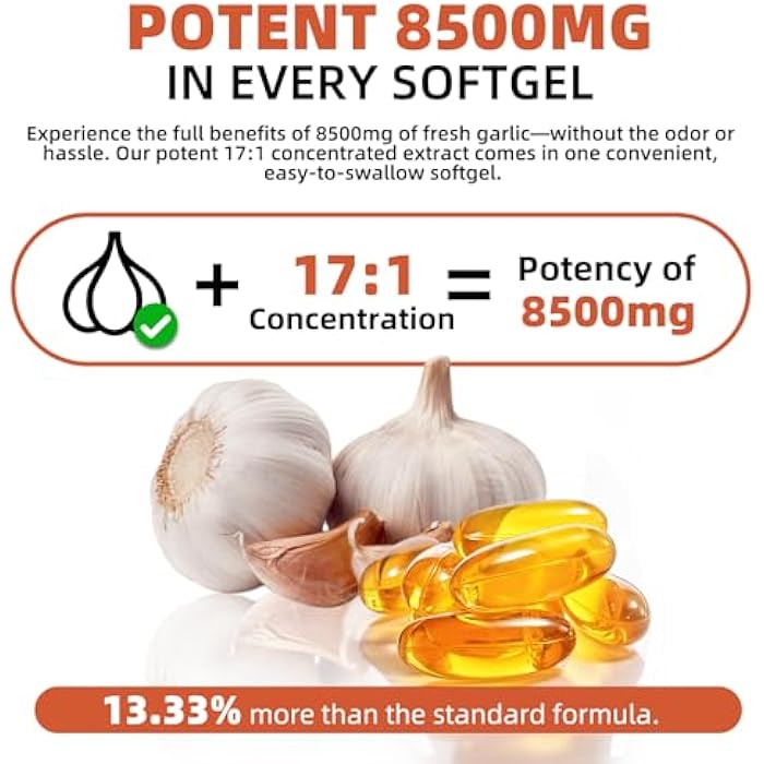 OLELON Aged Garlic Extract 350 Softgels - High Potency, Odorless, Non-GMO & Organic Garlic Supplement for Heart Health, Immune Support & Antioxidant Benefits - Image 3