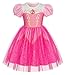 Benylion Princess Dress for Girls Toddler Pink Princess Dress up Birthday Halloween Christmas Cosplay Party Outfits 56T Pink - Image 3
