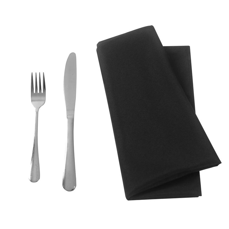 Ascoza 25pcs Polyester Cloth Napkins - 17 x 17 inch Black Dinner Washable Napkins with Hemmed Edges for Restaurant/Wed(25 Black) - Image 5