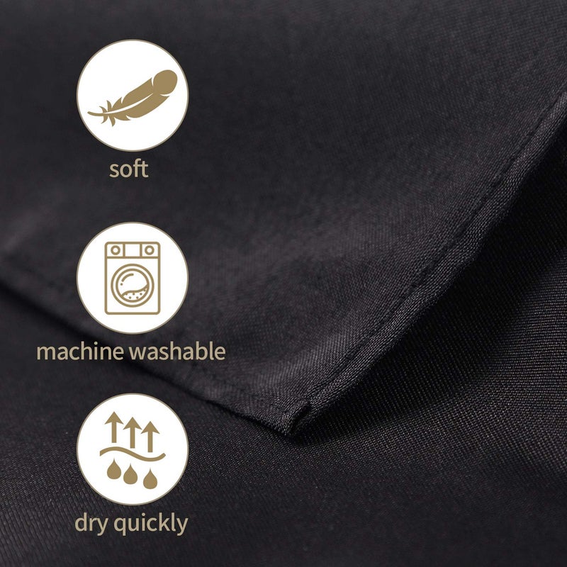 Ascoza 25pcs Polyester Cloth Napkins - 17 x 17 inch Black Dinner Washable Napkins with Hemmed Edges for Restaurant/Wed(25 Black) - Image 3
