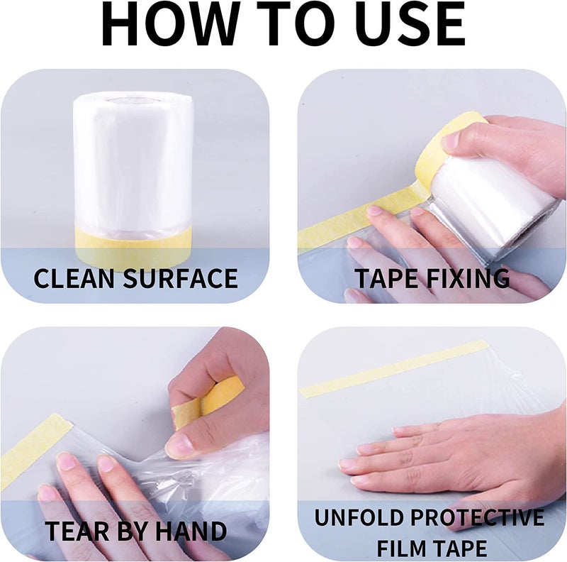 Homdum ورقة تغطية حماية الطلاء مسبقة الشريط من هومدوم وطول الشريط (1100 مم × 20 متر) - Image 2