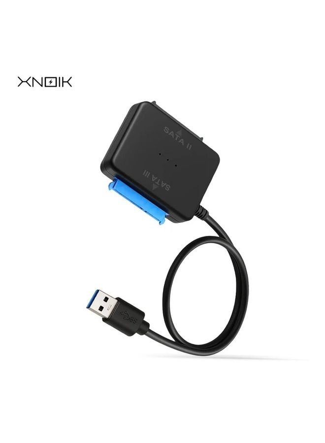 محول مزدوج من SATA إلى USB 3.0 لقراءة محركات HDD وSSD، سرعة نقل تصل إلى 5 جيجابت في الثانية، تشغيل فوري، مناسب لمحركات 2.5 و3.5 بوصة، للنسخ الاحتياطي واستنساخ البيانات واستعادتها، متوافق مع Windows وLinux وMac. - Image 1