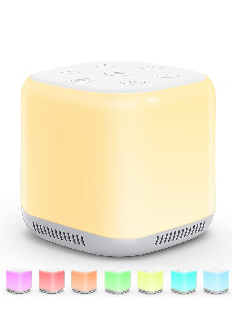 VanSmaGo White Noise Machine Baby Sound Machine with 34 Natural Sounds and 8 Colour Night Light for Baby Sleeping Continuous or Timer Memory Function - Image 1