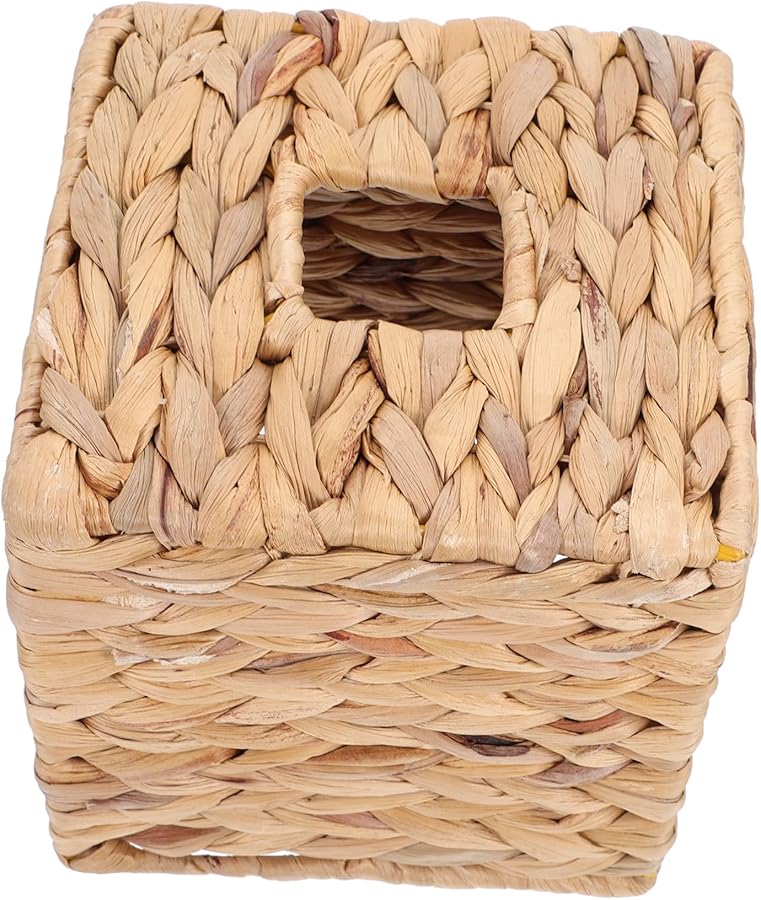 صندوق توزيع مناديل القش المنسوج العتيق للاستخدام المنزلي والمطعم، حامل مناديل زخرفي - Image 1