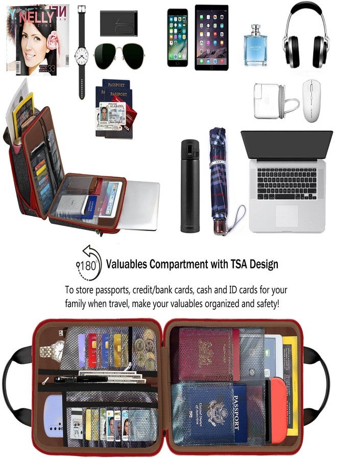 ZINZ 12.9 13 inch Laptop Case Shoulder Bag with Variable Capacity and Strap, Carry Case for Travel with Valuables & Notebook Compartments, Eco-Friendly and Water-Resistant Sleeve,Black&Red - Image 5