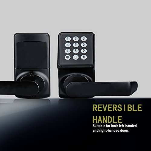 Cielsa Dawn Keypad Door Lock with Handle, Digital Door Lock with Keypad Set,Keyless Entry Door Lock with Handle-IC Card and Anti-peep Password- Easy Installation for Home, Hotel-Matte Black - Image 3