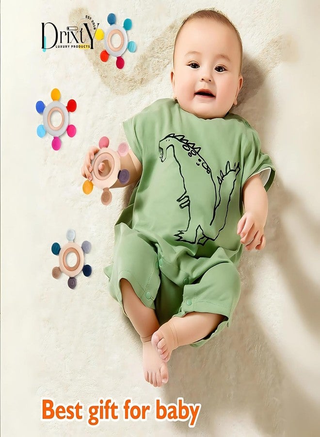 DRIXTY Baby Teether - Soft Silicone & Wooden Teething Toy | BPA-Free Infant Teether for 0-24 Months | Soothing Chew Toy for Babies (3-6, 6-12, 12-24 Months) Newborn Infant Toy Gifts - Image 4