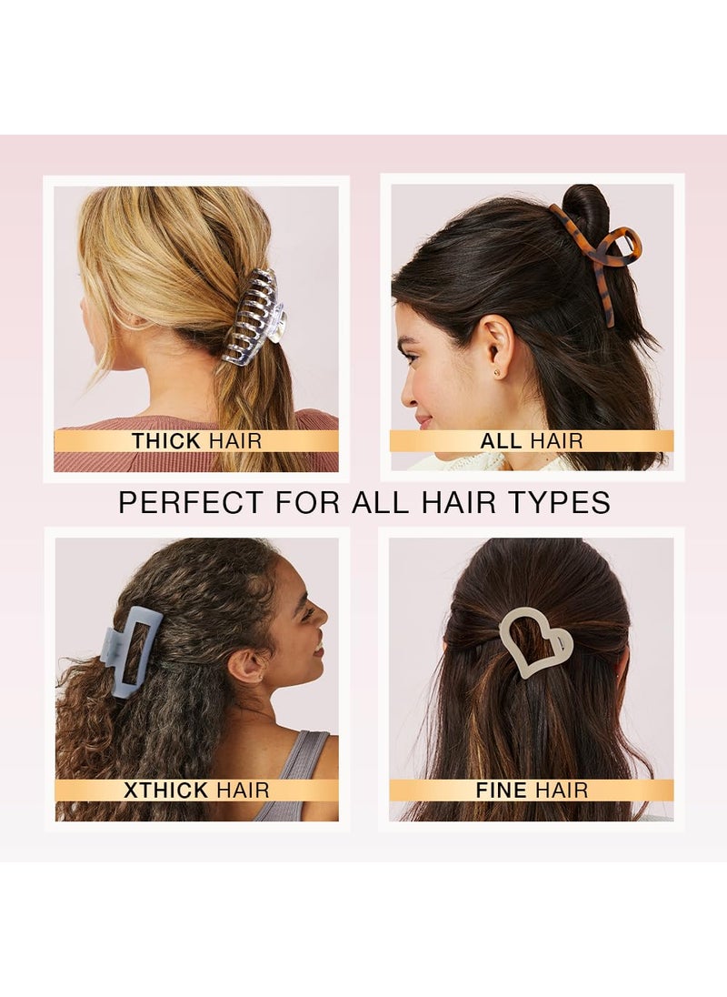 CONAIR Scunci by Conair 8 piece claw clips set  claw clips for thick hair  hair accessories for women  Neutral Colors  - Image 5