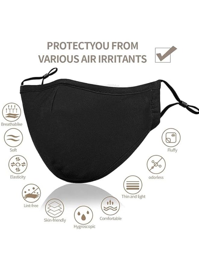 أسود قابلة لإعادة الاستخدام التنفس قماش حماية الوجه، قابل للتعديل غسيل الذكور والنساء غطاء حماية الوجه الموضة - Image 5