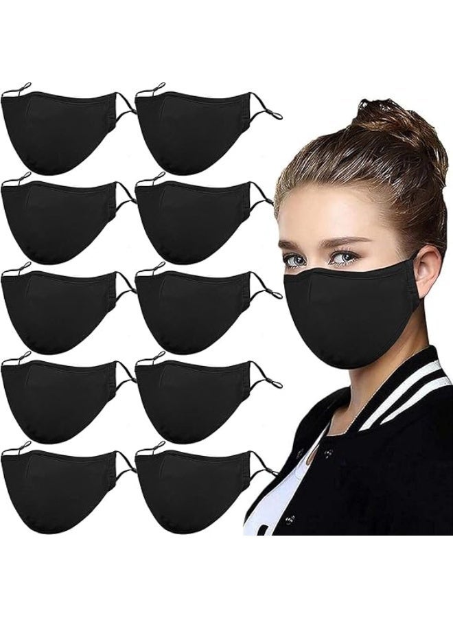 أسود قابلة لإعادة الاستخدام التنفس قماش حماية الوجه، قابل للتعديل غسيل الذكور والنساء غطاء حماية الوجه الموضة - Image 1