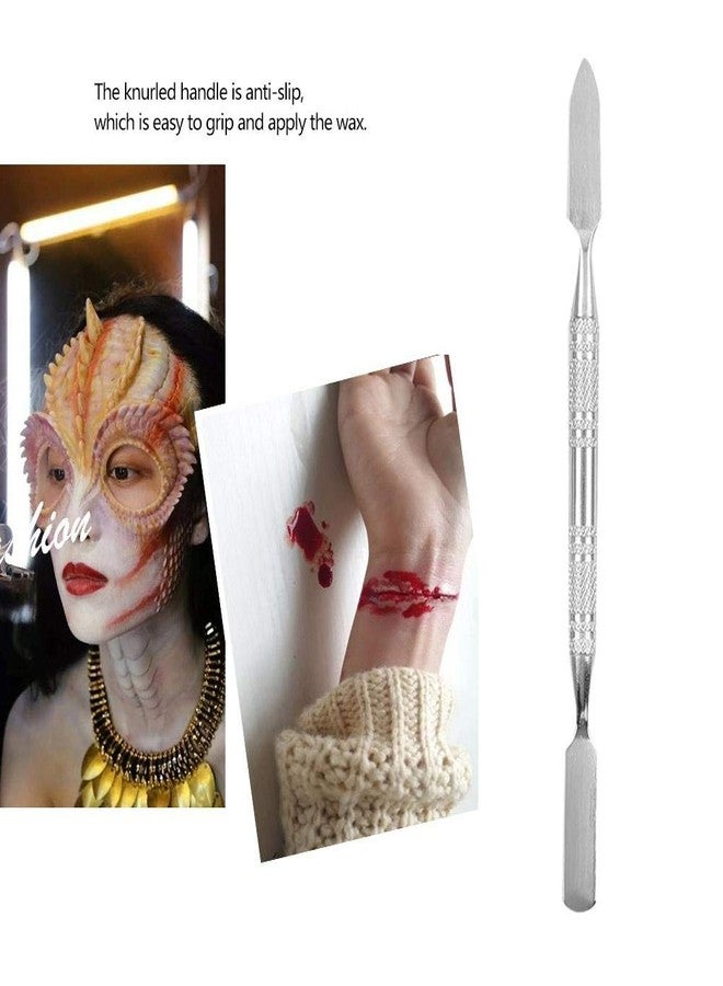 Salmue Modeling Scar Wax with Stainless Steel Double Ended Spatula Applicator Special Effects FX Makeup Tool for Theatrical Makeup and Halloween Fake Wound Moulding Scars Prosthetics(S) - Image 5