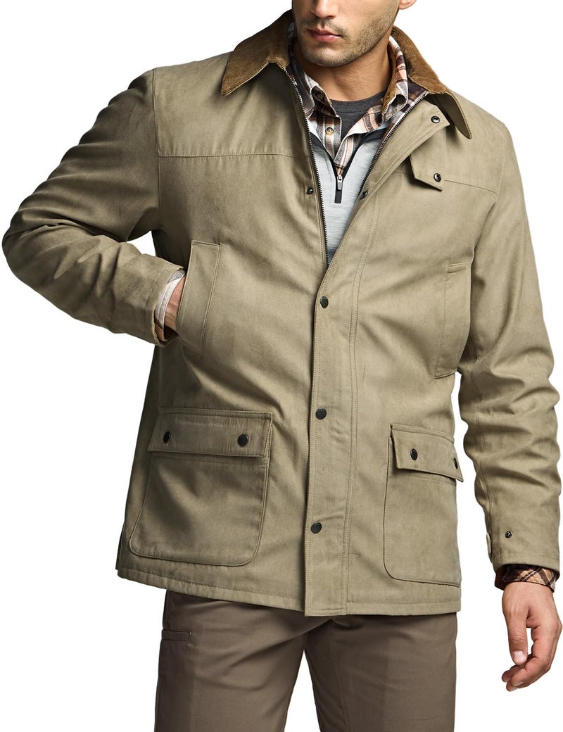 CQR Men's Flannel Shirt Jacket Long Sleeve, Winter Warm Outdoor Casual Plaid Jacket Coat with Pockets, Suede Huntsman Aged Barrel, XX-Large - Image 2