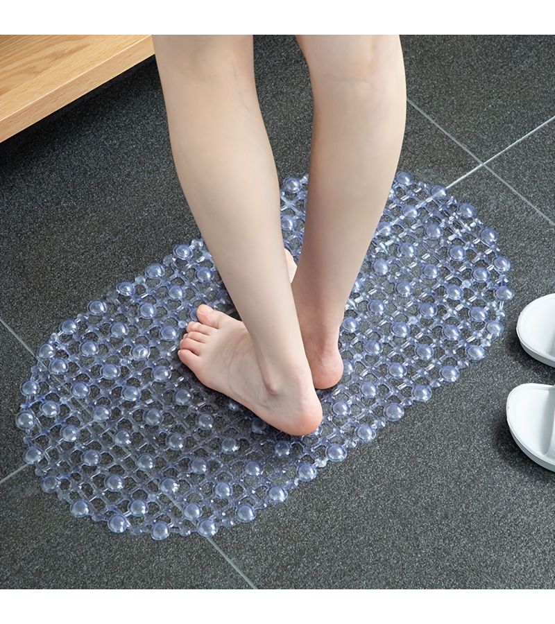 1pc Purple Bathroom Non Slip Mat Shower Floor Mat With Suction Cup Bathtub Foot Mat - Image 2