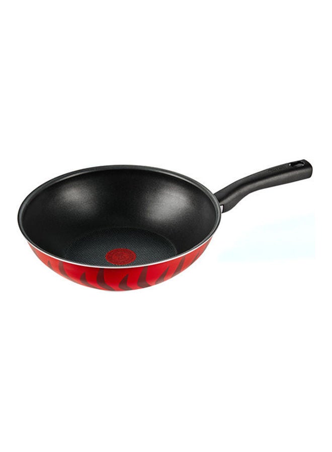 Tefal Tempo Flame Wokpan With Handle Size 28 Cm Red - Image 1