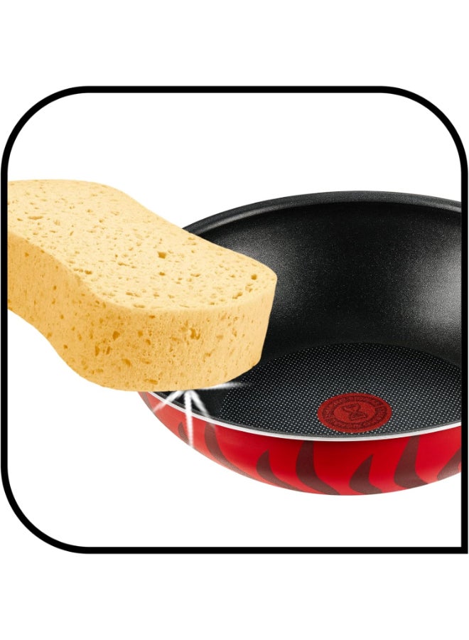 Tefal Tempo Flame Wokpan With Handle Size 28 Cm Red - Image 4