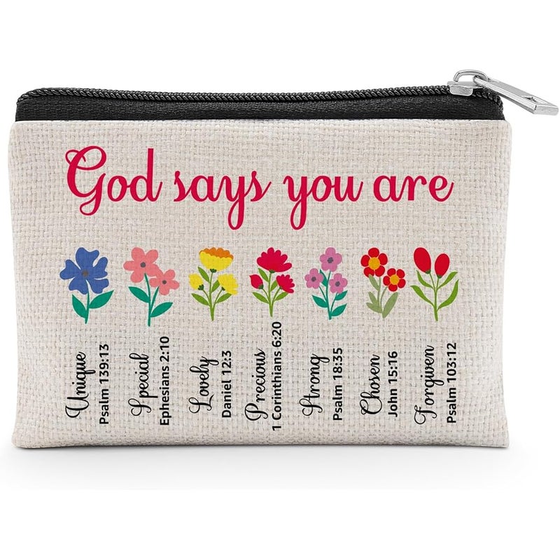 Sfodiary Christian Gifts Women Coin Purse Bible Verse Inspirational Gifts for Mom Sister Daughter Religious Spiritual Gift for Coworker Friend Motivational Presents Christmas Birthday Gift Zipper Change Pouch - Image 1