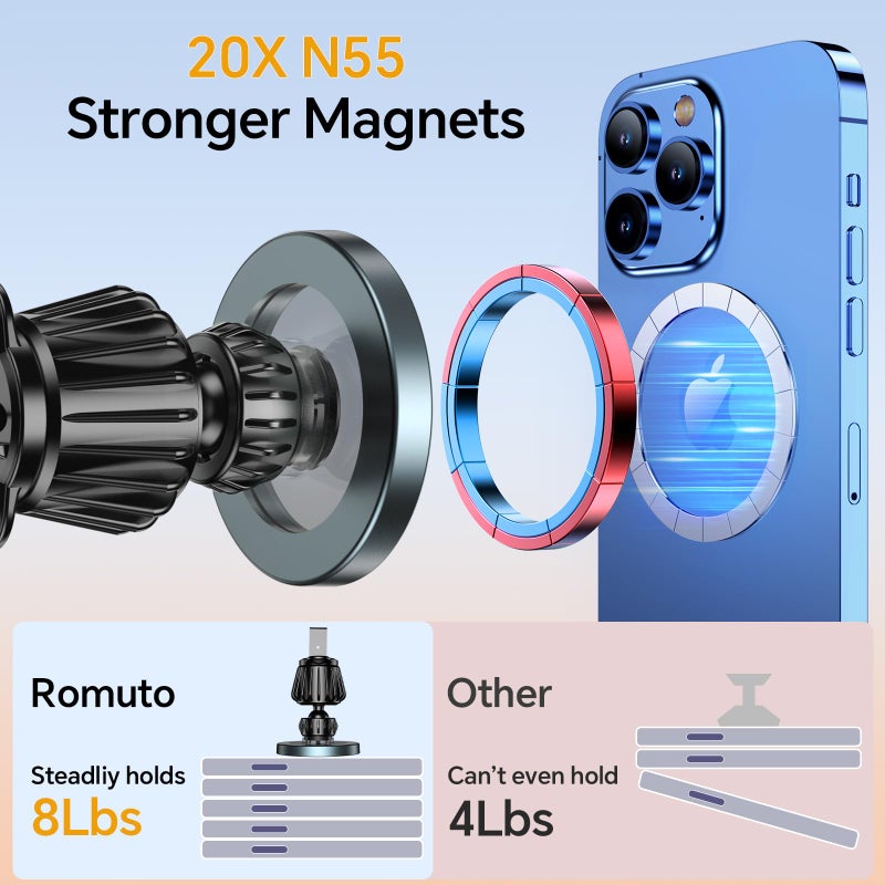 Kaistyle for Magsafe Car Mountã€20 Strong Magnetsã€‘Magnetic Phone Holder for Car Phone Holder Mount Dash Mounted Holders Cell Phone Holders for Your Car Accessories for Women Men for iPhone 17 16 15 14 - Image 4