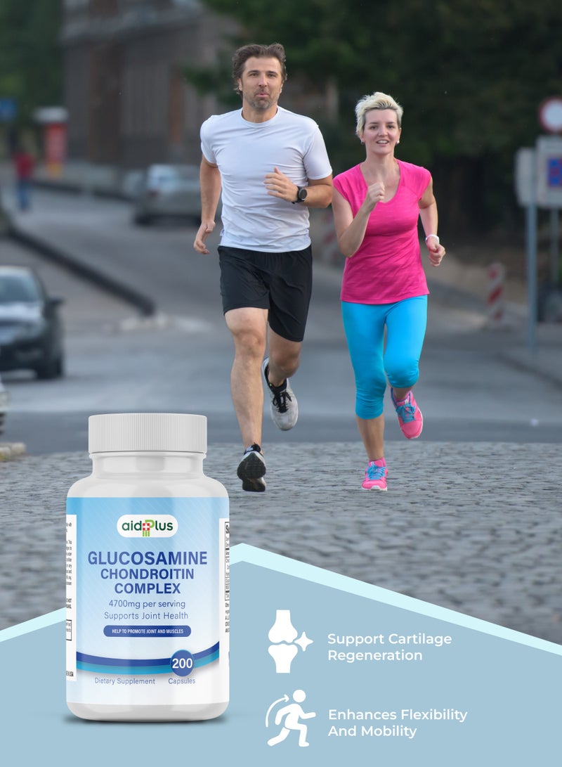 Glucosamine Chondroitin Complex – 200 Tablets | Joint Pain Relief, Improved Mobility & Cartilage Repair Support-61000