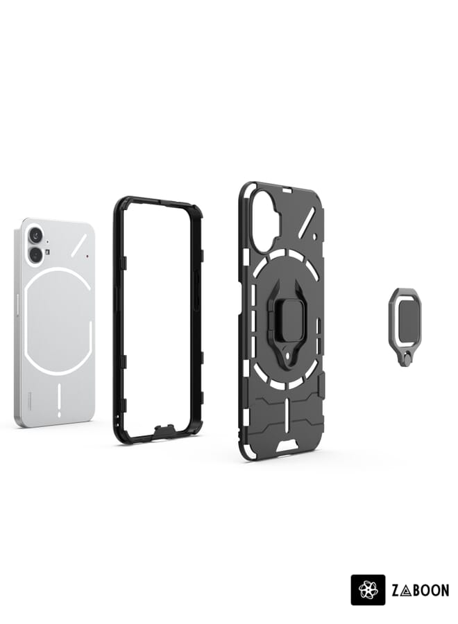 Protective Case Cover For Nothing Phone 1 PC + TPU Shockproof Protective  with Magnetic Ring Holder  - Image 4