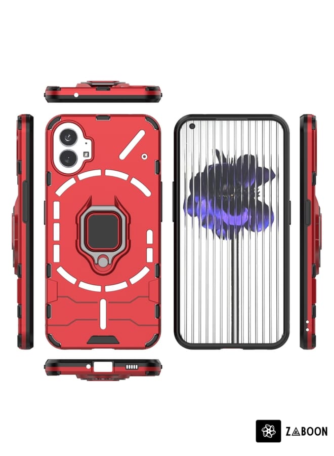 Protective Case Cover For Nothing Phone 1 PC + TPU Shockproof Protective  with Magnetic Ring Holder  - Image 2