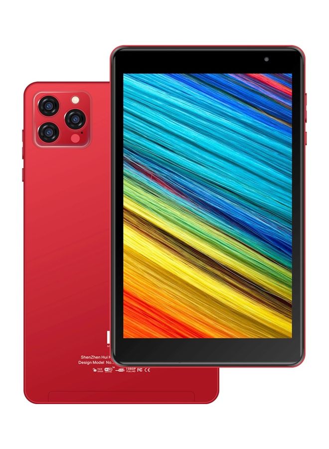 سي آيديا تابلت أندرويد 5G CM813 برو بحجم 8 إنش مع دعم زوم وغطاء واقي من السيليكون (أحمر) - Image 1