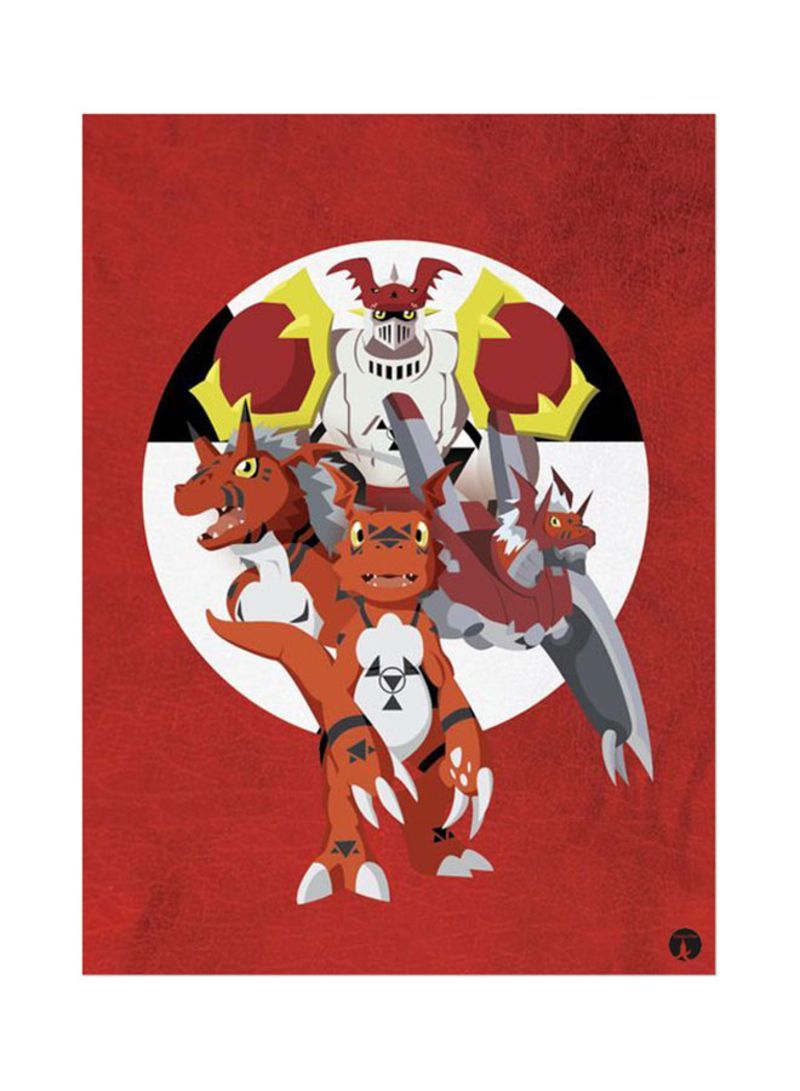 The Anime Digimon Mouse Pad Red