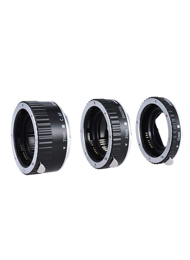NIBEMINENT Auto Focus Extension Tube Ring For Canon DSLR Camera Silver 