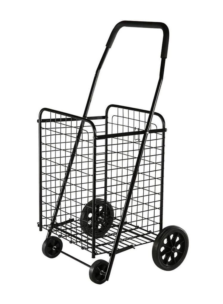 DubaiGallery عربة تسوق محمولة قابلة للطي ومتينة، باللون الأسود - Image 2